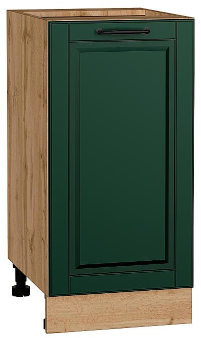 Кухонный гарнитур угловой Дублин-02, МДФ, 220×240 см, Вотан/Особый зеленый (Гранит белый)