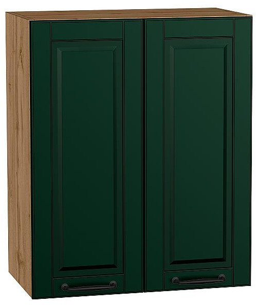 Кухонный гарнитур угловой Дублин-02, МДФ, 220×240 см, Вотан/Особый зеленый (Гранит белый)