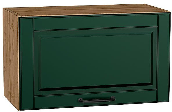 Кухонный гарнитур угловой Дублин-02, МДФ, 220×240 см, Вотан/Особый зеленый (Гранит белый)