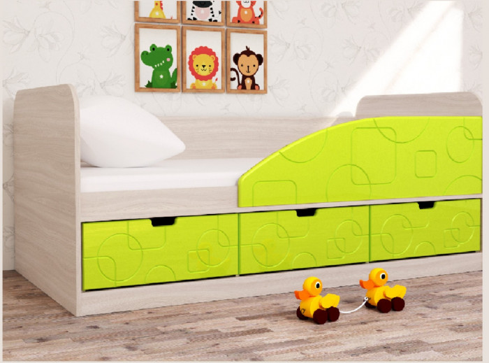 Кровать Бриз-4 80х160 Квадрат (Антарктида/Белый/Правый)