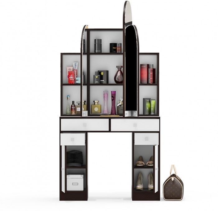 Туалетный столик Трельяж МД №2, венге/белый шагрень