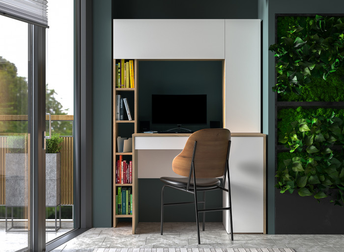 компьютерный стол Комфорт 12.71, дуб сонома/белый