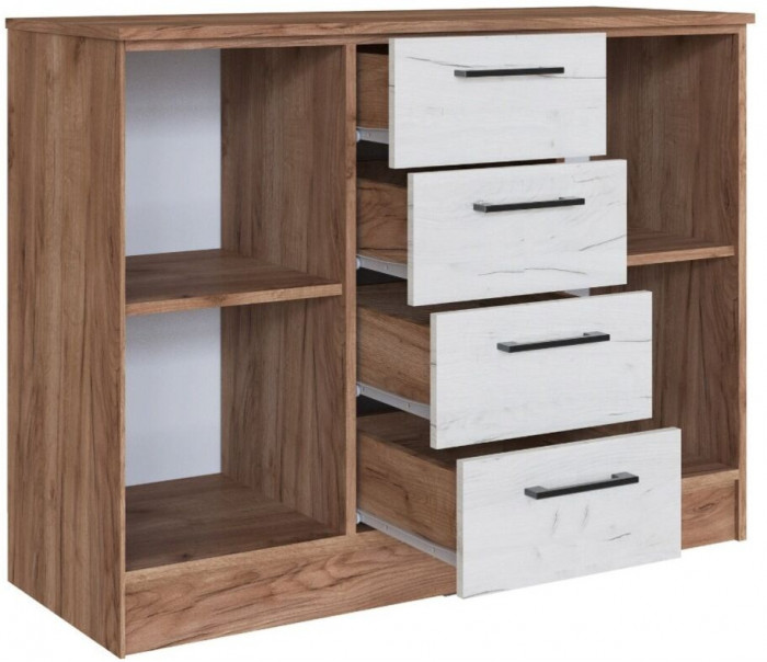 Вегас Комод дуб крафт табачный/дуб крафт белый