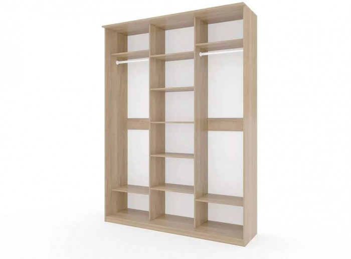 Шкаф купе Модерн 1776х600 3-х дверный 3-х секционный фотопечать №4 ясень