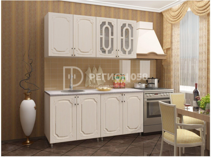 Кухня Жасмин №1, 1.6 м, дуб скандинавский белый, склад