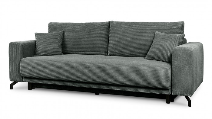 Диван Сенлин Лайт Cilium Grafit 252*103*90 см, Серый Вельвет Еврокнижка Фиеста