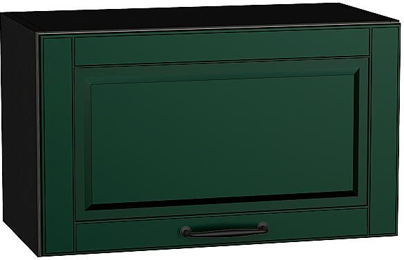 Кухонный гарнитур угловой Дублин-02, МДФ, 220×240 см, Графит/Особый зеленый (Черный детройт)