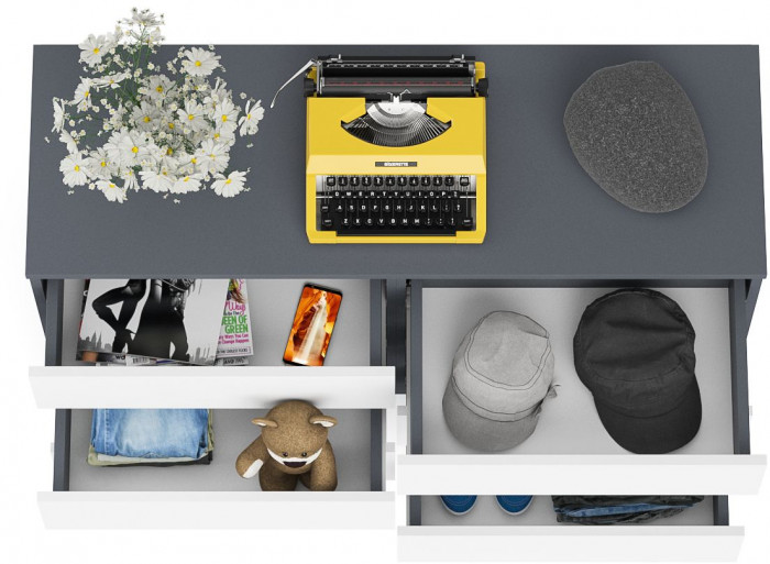 Мори Комод МК1200.6, графит/белый