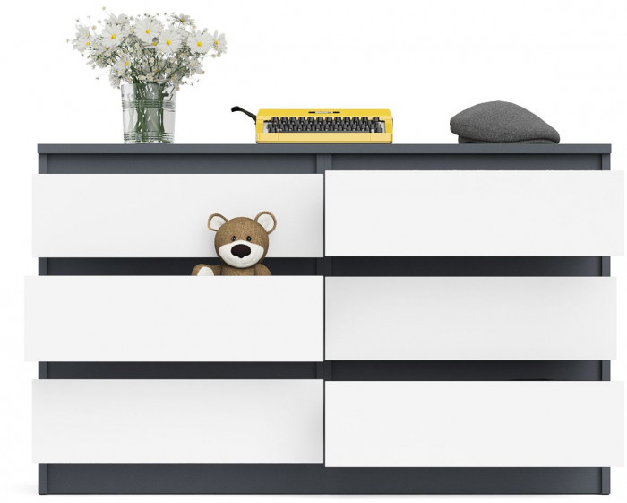 Мори Комод МК1200.6, графит/белый