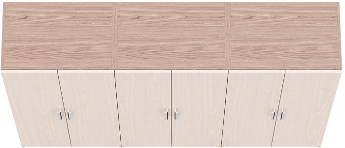 Три Шкафа С-МД-СК9Ш к компьютерному столу С-МД-СК9, цвет ясень шимо светлый/ясень шимо тёмный, ШхГхВ 210х45х160 см.