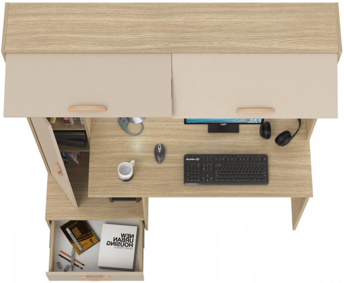 Лайт Стол письменный 03.243Н, цвет плэйн/сатин, ШхГхВ 150,2х57,3х179,9 см., НЕ универсальная сборка