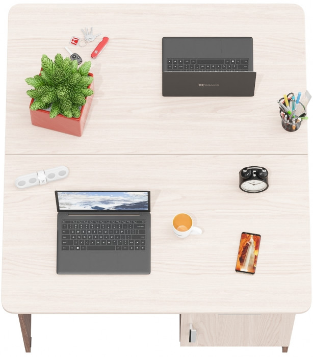 Два стола письменных С-МД-1-09, ясень шимо светлый/ясень шимо тёмный