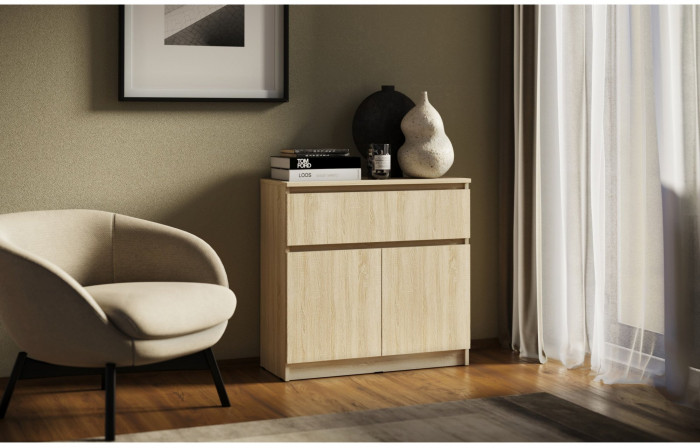 Челси Комод 800 (1 ящик 2 двери) (Графит, Графит)