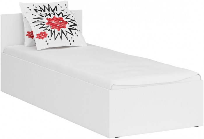 Кровать 0800 + Шкаф 2-х створчатый Стандарт, белый