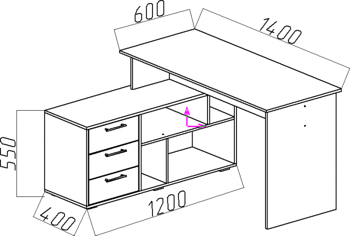 Стол компьютерный СК-11, ЛДСП (графит)