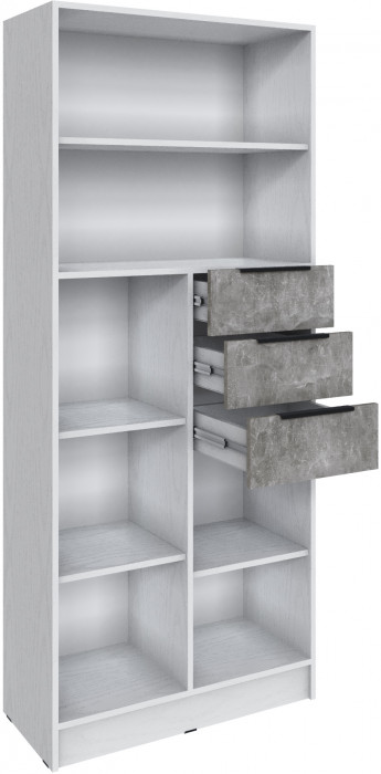 Стеллаж Мадрид (0,8), Белый/Ателье светлое
