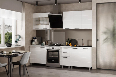 Кухня "Дина" (БТС) Белый глянец