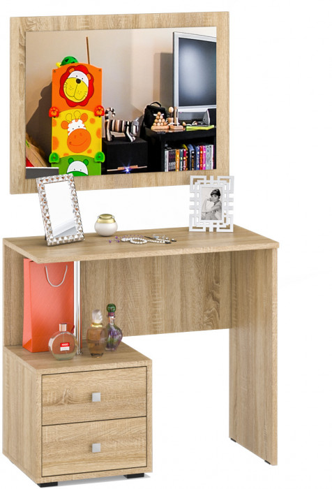 Камелия Стол косметический + Зеркало, дуб сонома