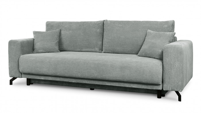 Диван Сенлин Лайт Cilium Steel 252*103*90 см, Серый Вельвет Еврокнижка Фиеста