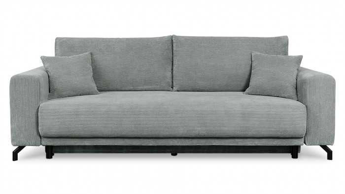Диван Сенлин Лайт Cilium Steel 252*103*90 см, Серый Вельвет Еврокнижка Фиеста