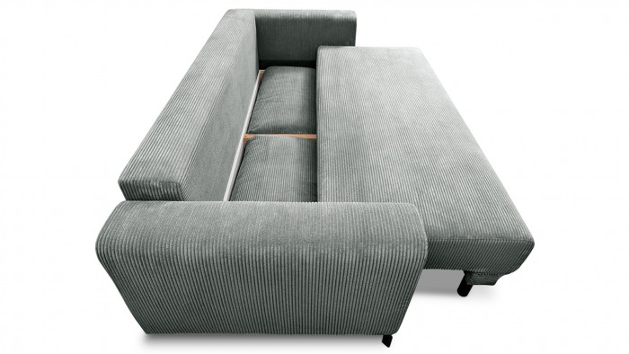 Диван Сенлин Лайт Cilium Steel 252*103*90 см, Серый Вельвет Еврокнижка Фиеста