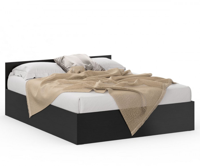 Кровать 1600 + Пенал Стандарт, цвет венге, ШхГхВ 163,5х203,5х70 + 45х52х200 см., сп.м. 1600х2000 мм., без матраса, основание есть