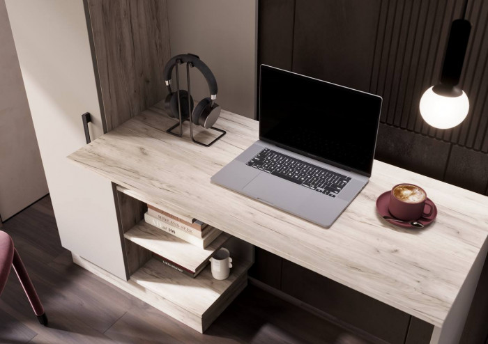 Стол компьютерный №1, Крафт серый/Кашемир