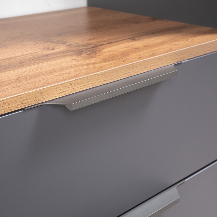 Октава Прихожая 19, серый графит/дуб крафт золотой/фасады МДФ серый графит