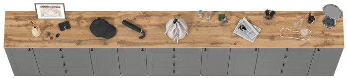 Остин 16.221 Комод + 16.221 Комод + 16.221 Комод, серый графит/дуб крафт золотой