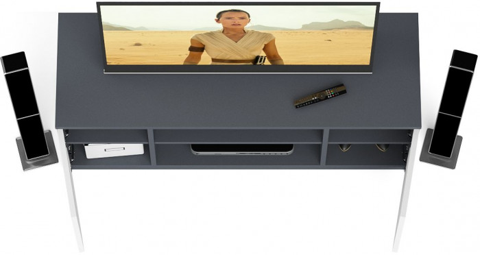 Мори Тумба ТВ МТВ1200.1, цвет графит/белый, ШхГхВ 120,4х41х54,6 см.