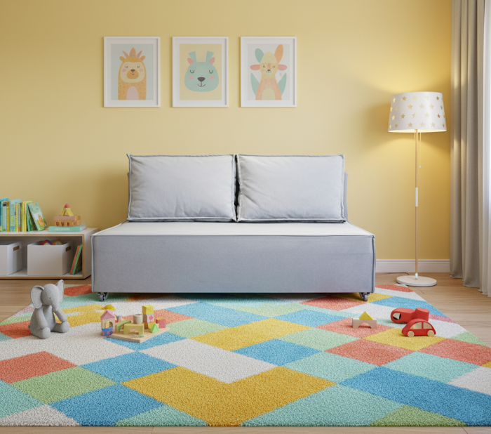 Диван-аккордеон Лофт мини 160х200, велюр серый