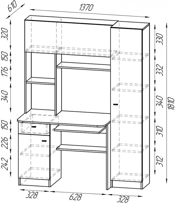 Два стола рабочих 6-0603 Альфа + два кресла 103 чёрных, графит/белый