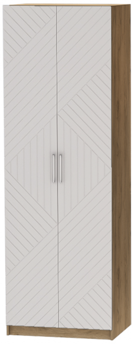 Шкаф двухдверный №1 "Иннэс-7" - Крафт золотой/Тирамису матовый