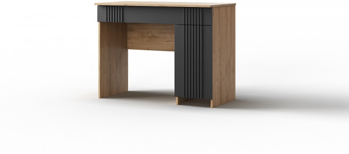 Стол туалетный "Оливия" - Дуб наварра/Шагрень черная