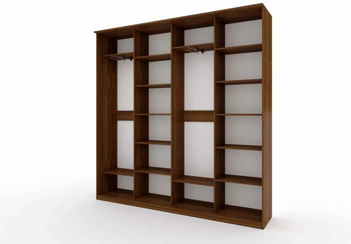 Шкаф купе Модерн 2362х450 4-х дверный 4-х секционный зеркальный с пескоструем №3 венге