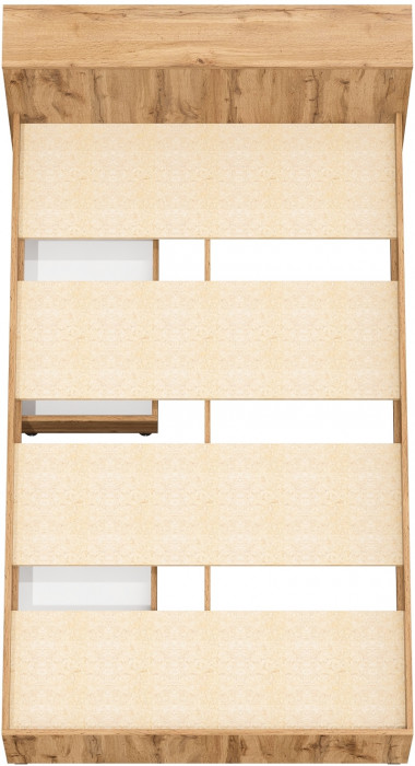 Ксения Кровать с ящиками 1200, цвет дуб вотан/белый, ШхГхВ 126,4х221,6х72 см., сп.м. 1200х2000 мм., без матраса, основание есть, ун. сб.