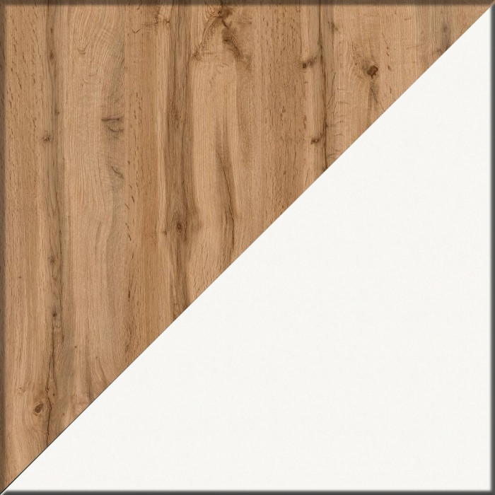 Ксения Кровать с ящиками 1200, цвет дуб вотан/белый, ШхГхВ 126,4х221,6х72 см., сп.м. 1200х2000 мм., без матраса, основание есть, ун. сб.