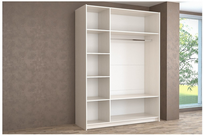 Шкаф-купе Иннэс-5 1600 Ф4/Ф4, Белый глянец