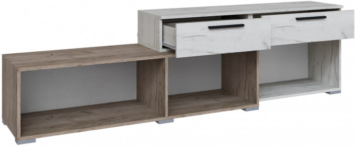 Модульная гостиная Альберо, композиция 2, Крафт серый/Крафт белый