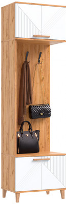 Шкаф с вешалками Ирис, Крафт золотой/Браш вайт