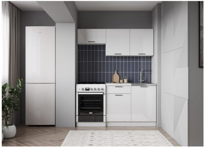 Кухонный гарнитур ЛДСП Дуся 1600, Бунратти / Белый бриллиант/Белый