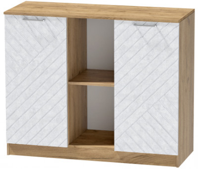 Комод №4 "Иннэс-7", Белый/Бетон снежный