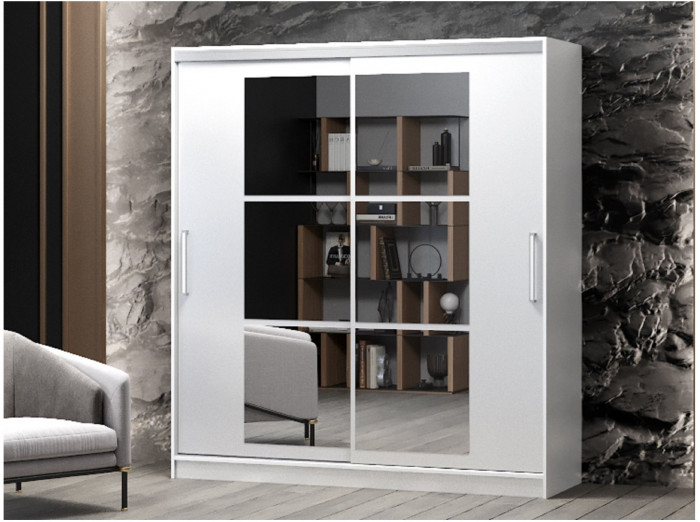 Шкаф-купе Альянс-10 ЛДСП 2000 + зеркала (графит)