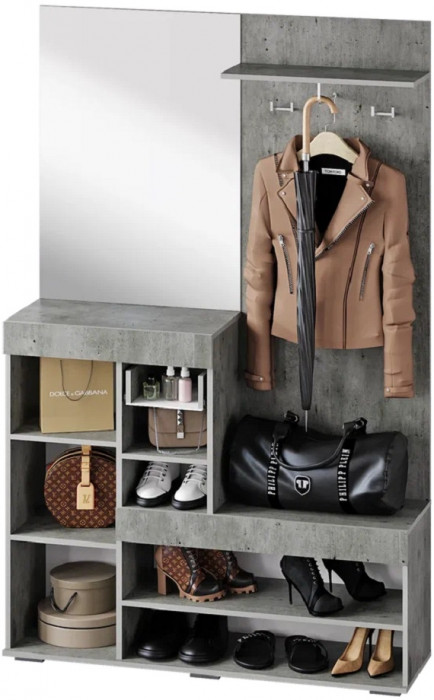 Прихожая Инстайл, бетон/белый