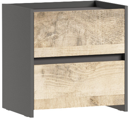 Тумба прикроватная Денвер 2Я, Графит, Дуб гранж песочный