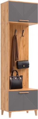 Шкаф с вешалками Ирис, Крафт золотой/Браш графит