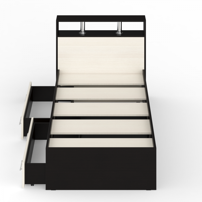 Камелия Кровать с ящиками 0900, венге/дуб лоредо