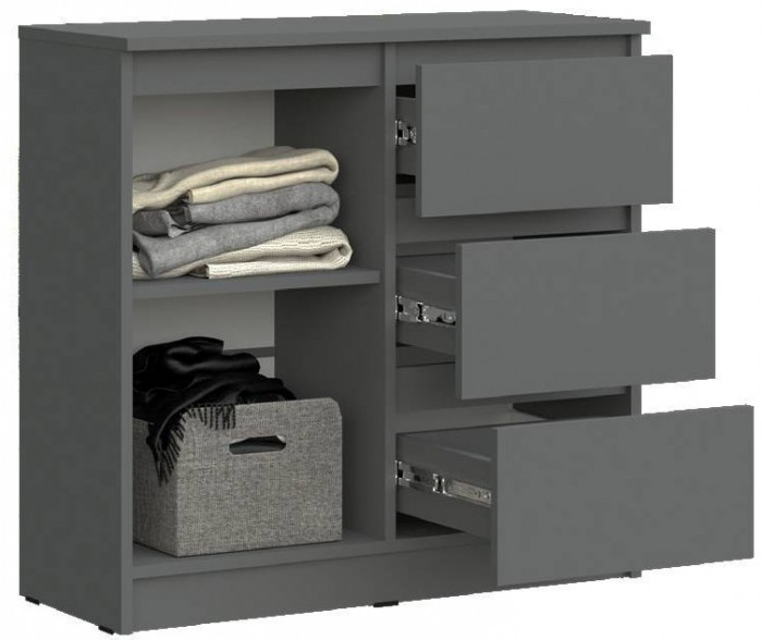 Челси Комод 800 (3 ящик 1 дверь) (Дуб Сонома, Дуб Сонома)