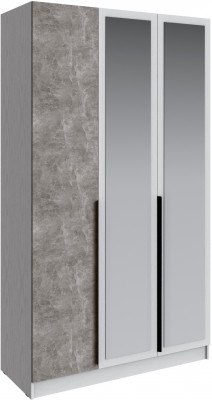 Шкаф Мадрид (1,3) с зеркалом, Белый/Ателье светлое