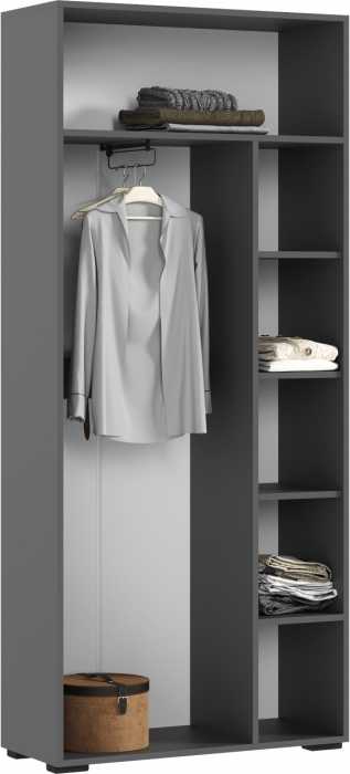 Роджинамиф Шкаф двухстворчатый (800), Крафт белый/Графит